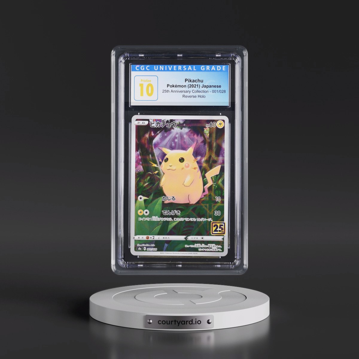 2021 25th Anniversary Collection #001/028 Pikachu - Reverse Holo Square/Diamond (CGC 10 PRISTINE)