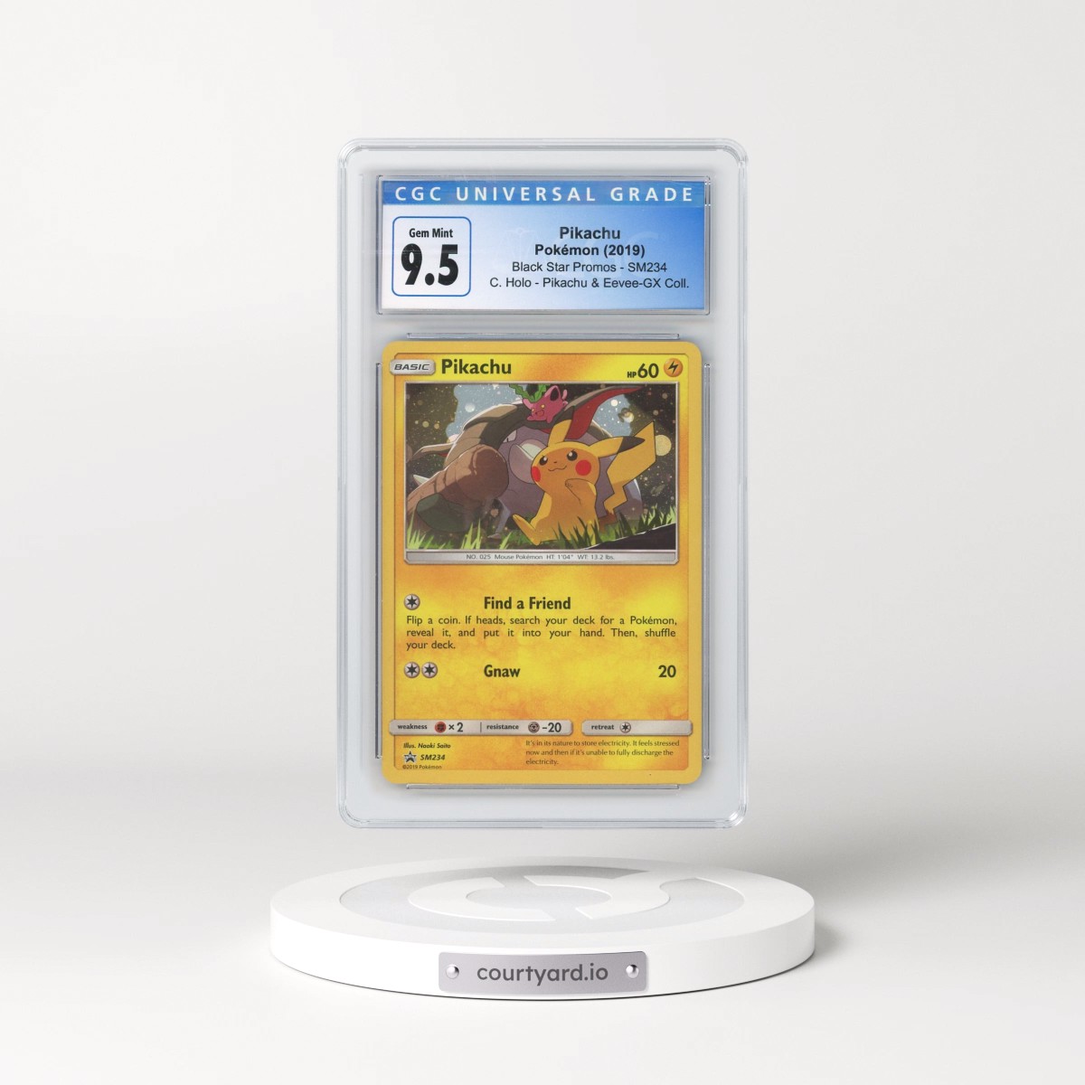 2016 Black Star Promos - Sun & Moon #SM234 Pikachu - Pikachu &amp; Eevee GX Collection (Holo) (CGC 10 GEM MINT)