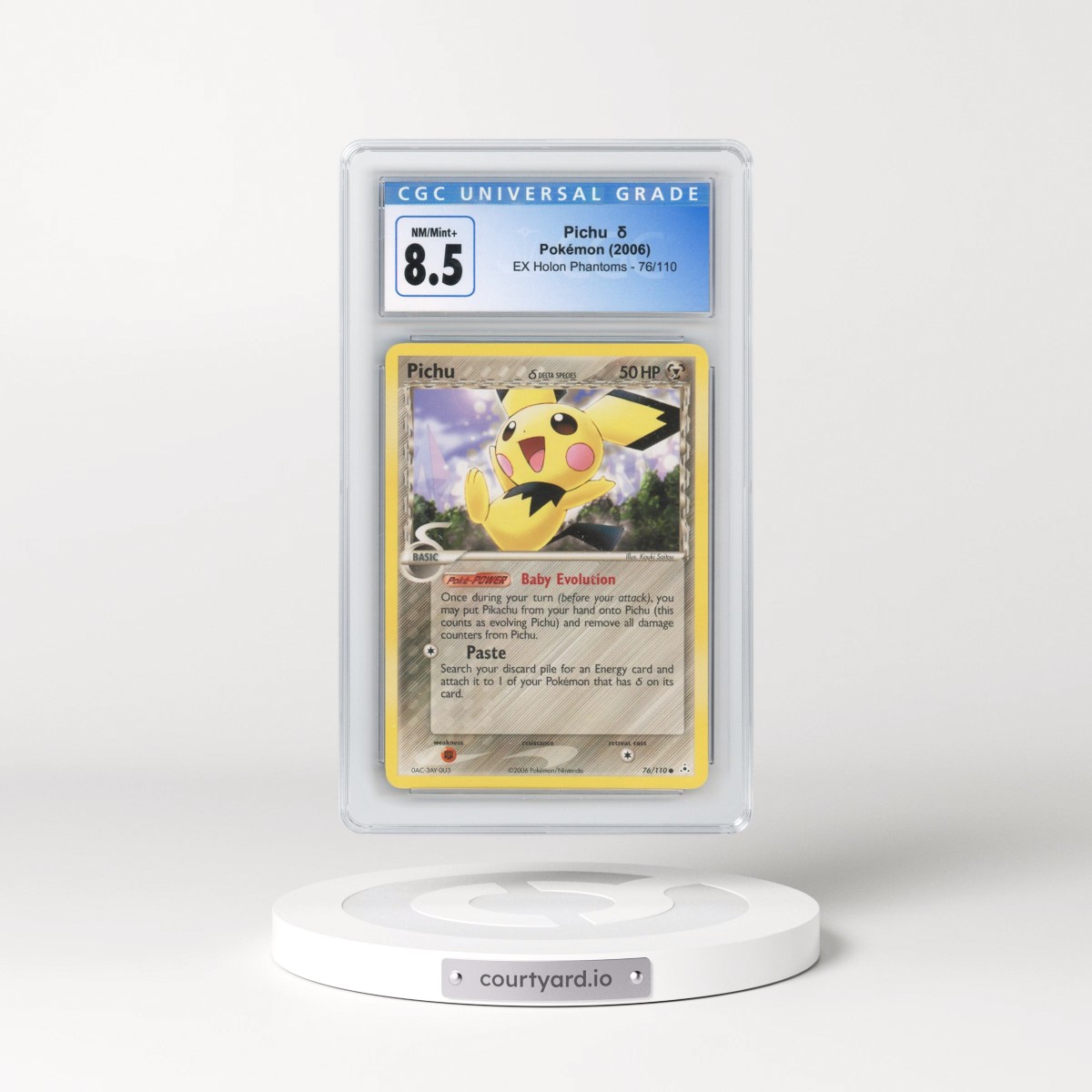 2006 EX Holon Phantoms #76/110 Pichu δ (CGC 8.5 NM-MT+)