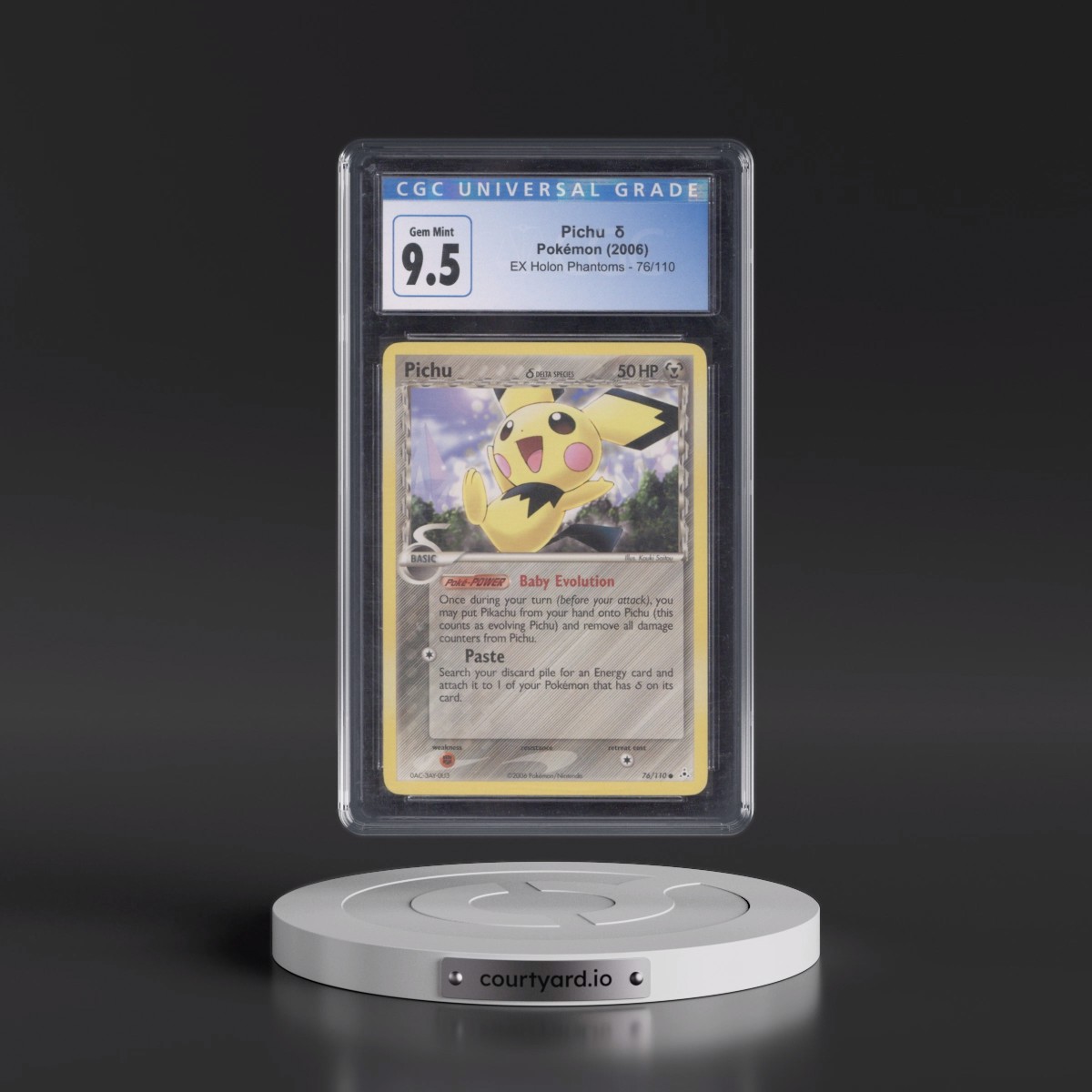 2006 EX Holon Phantoms #76/110 Pichu δ (CGC 10 GEM MINT)