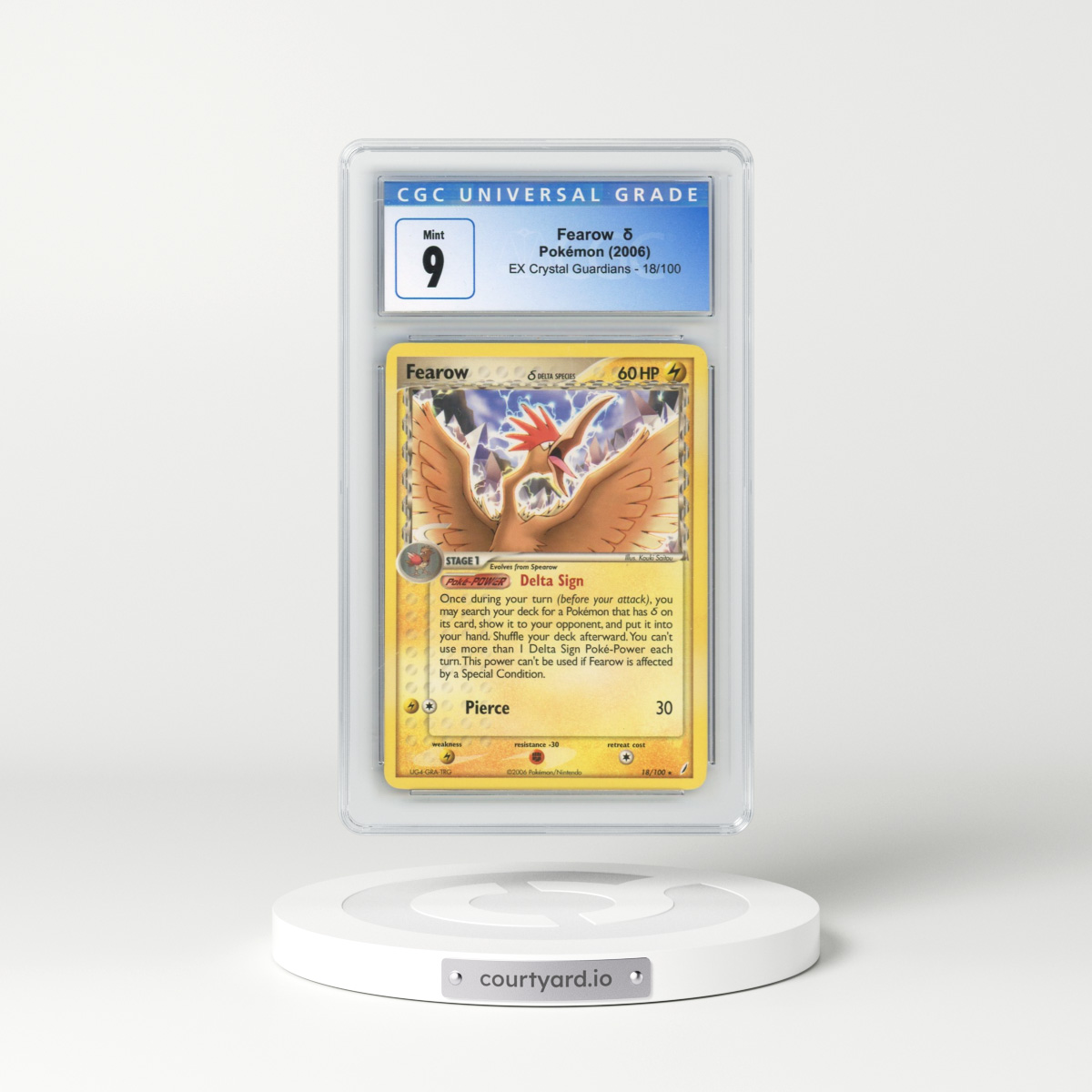 2006 EX Crystal Guardians #18/100 Fearow δ (CGC 9 MINT)