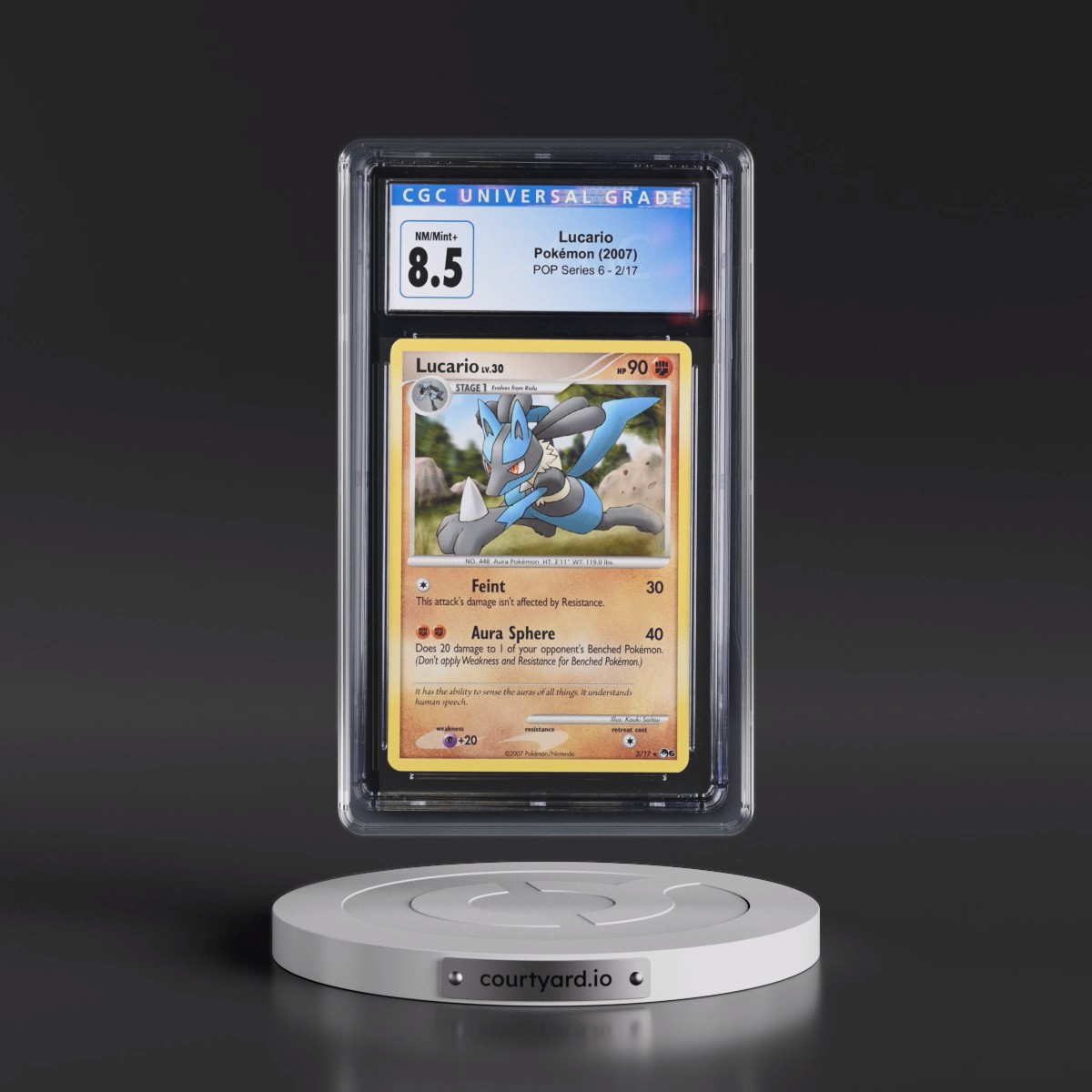2007 POP Series 6 #2/17 Lucario (CGC 8.5 NM-MT+)