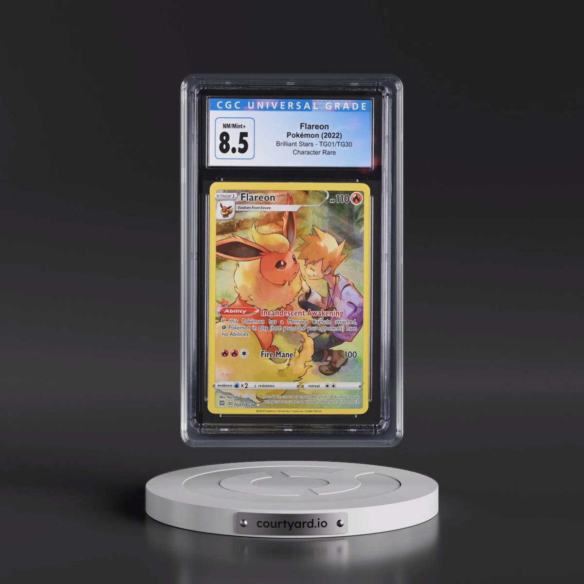 2022 Brilliant Stars #TG01/TG30 Flareon - Trainer Gallery Holo (CGC 8.5 NM-MT+)