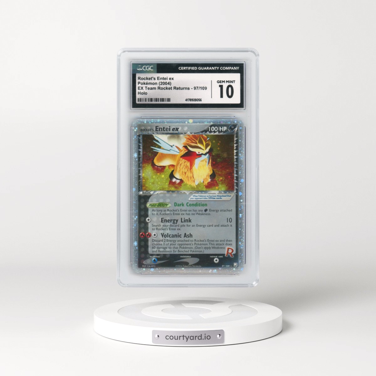2004 EX Team Rocket Returns #97/109 Rocket's Entei ex - Holo (CGC 10 GEM MINT)