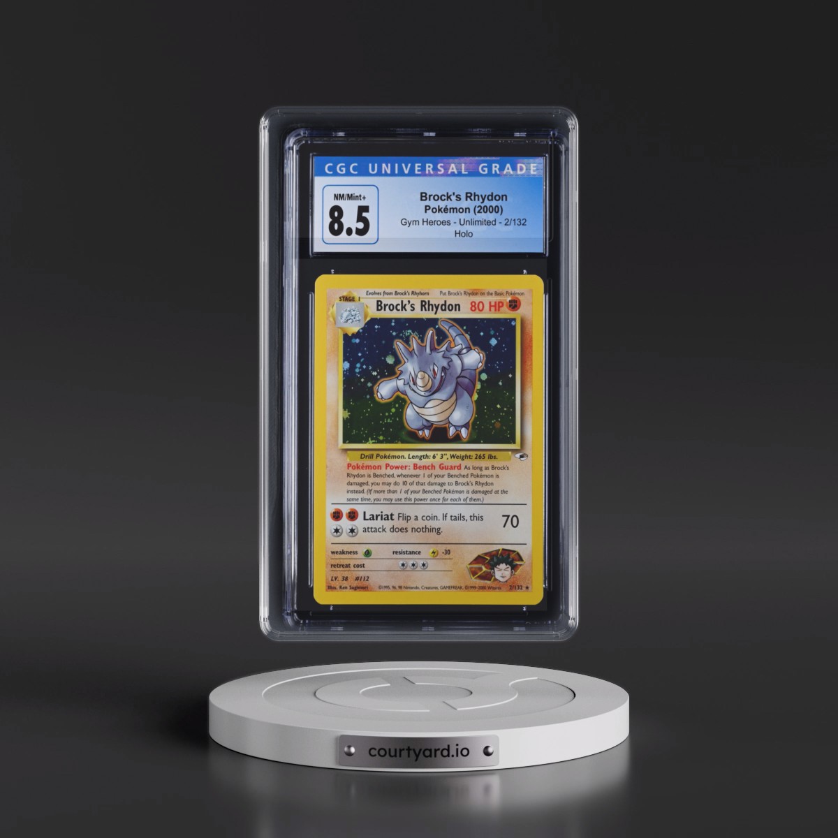 2000 Gym Heroes Brock's Rhydon - Holo #2/132 CGC 8.5