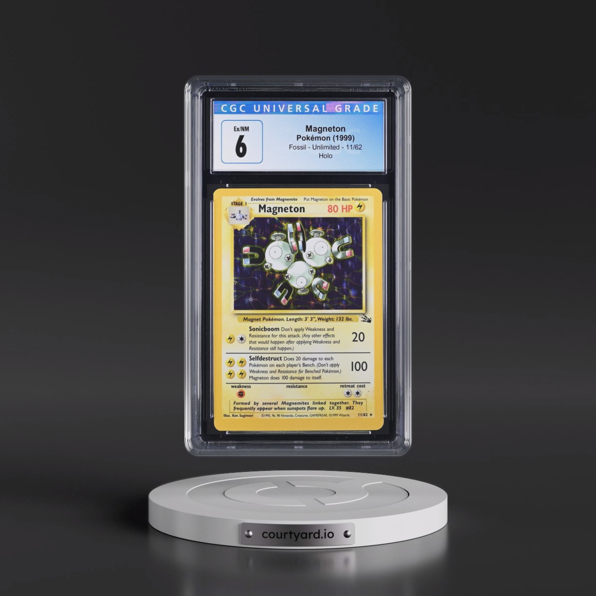 1999 Fossil #11/62 Magneton - Galaxy Star Holo (CGC 6 EX-NM)