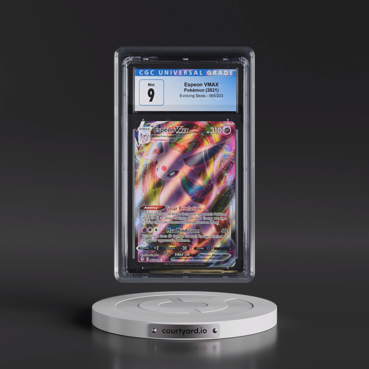 2021 Evolving Skies #065/203 Espeon VMAX - Holo (CGC 9 MINT)