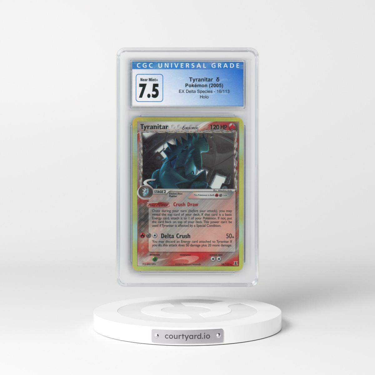 2005 EX Delta Species #16/113 Tyranitar δ - Holo (CGC 7.5 NM+)