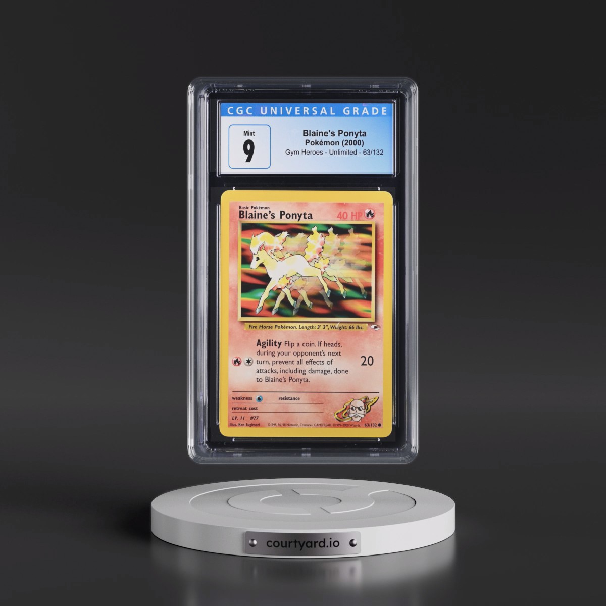 2000 Gym Heroes #63/132 Blaine's Ponyta (CGC 9 MINT)