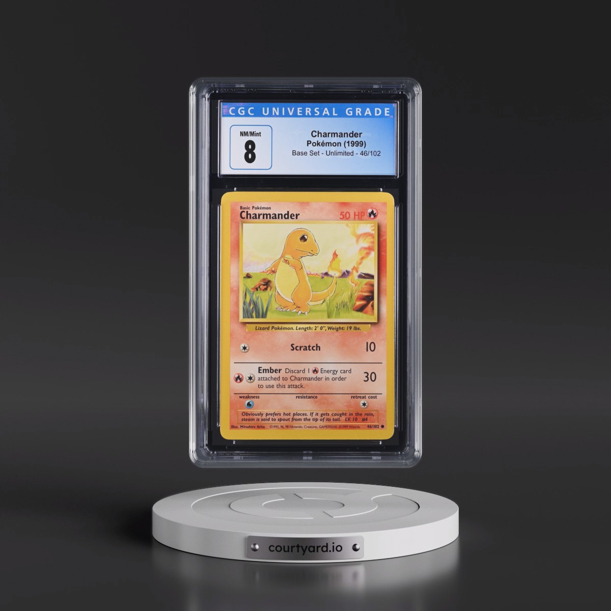 1999 Base Set #46/102 Charmander (CGC 8 NM-MT)