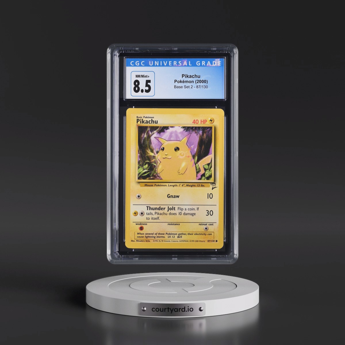 2000 Base Set 2 #87/130 Pikachu (CGC 8.5 NM-MT+)