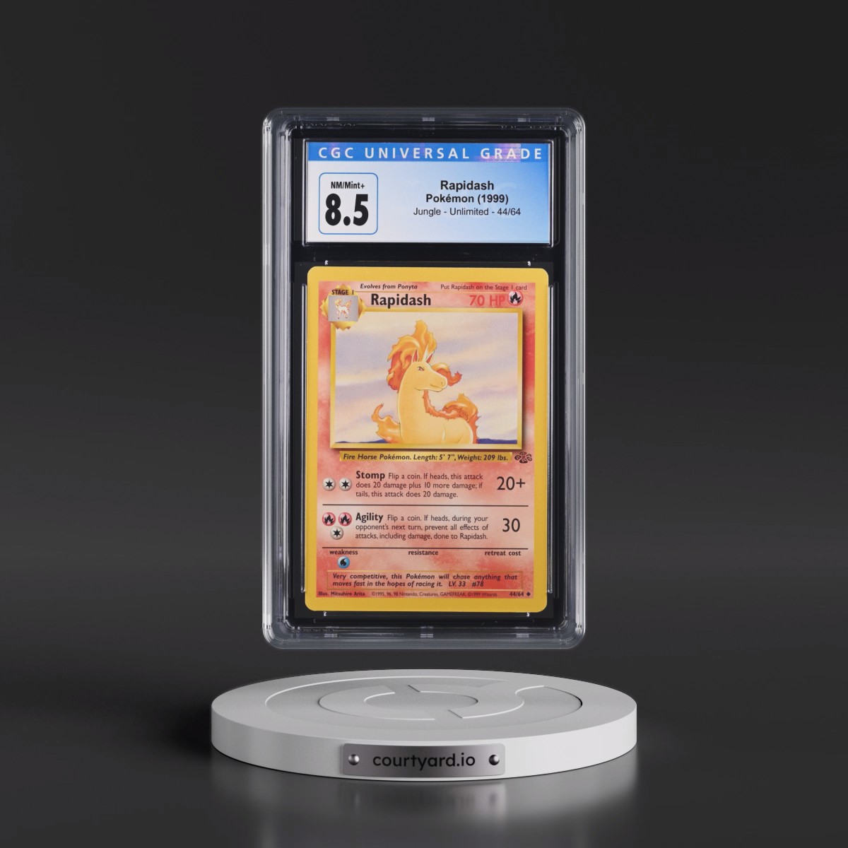 1999 Jungle #44/64 Rapidash (CGC 8.5 NM-MT+)