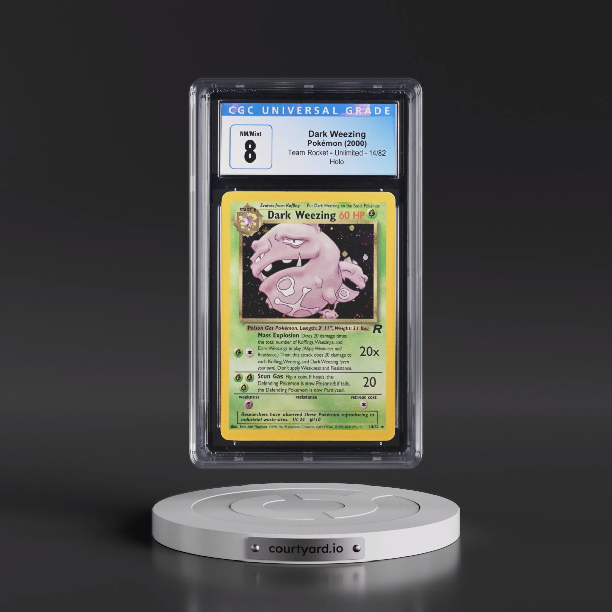 1999 Team Rocket #14/82 Dark Weezing - Holo (CGC 8 NM-MT)