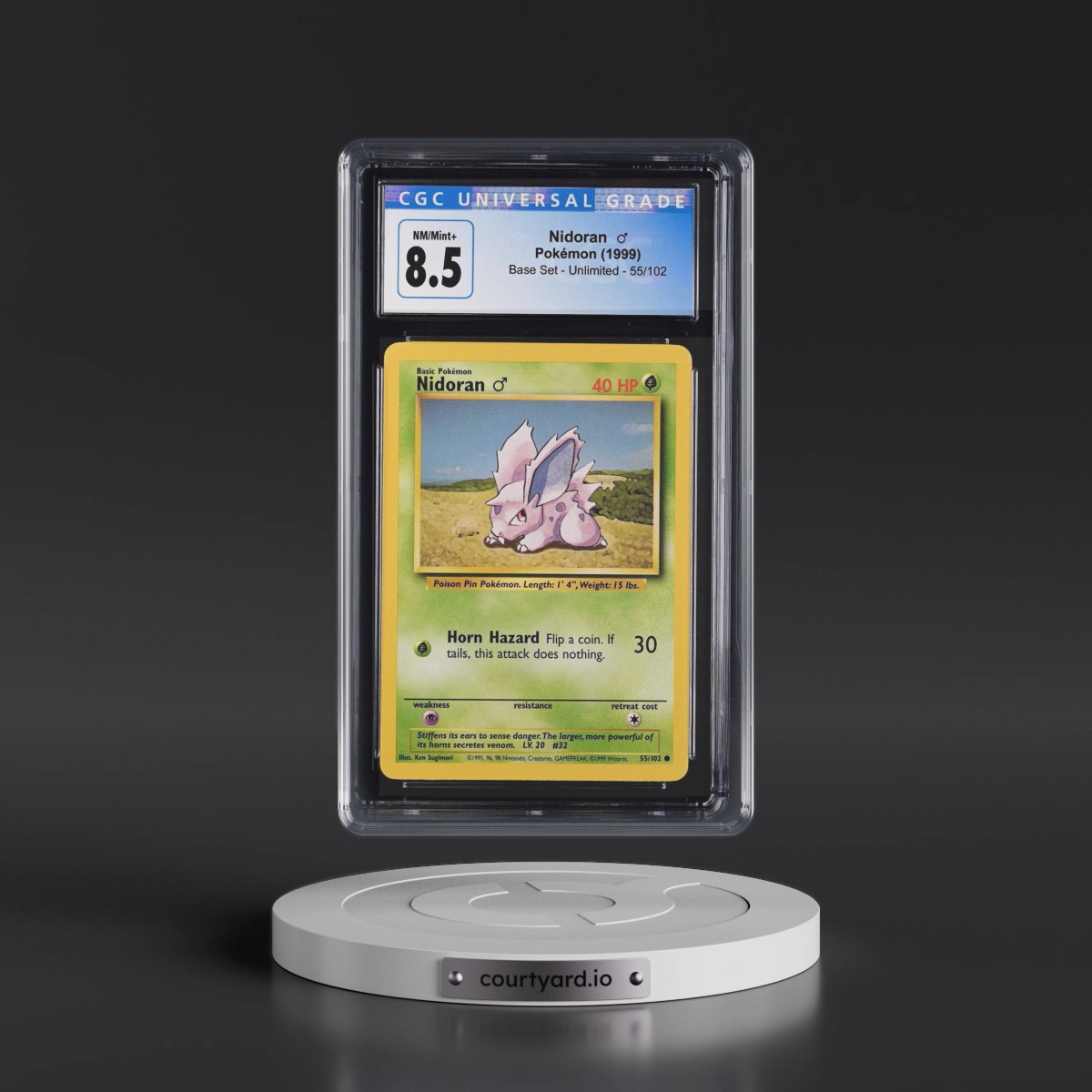 1999 Base Set #55/102 Nidoran â?? (CGC 8.5 NM-MT+)