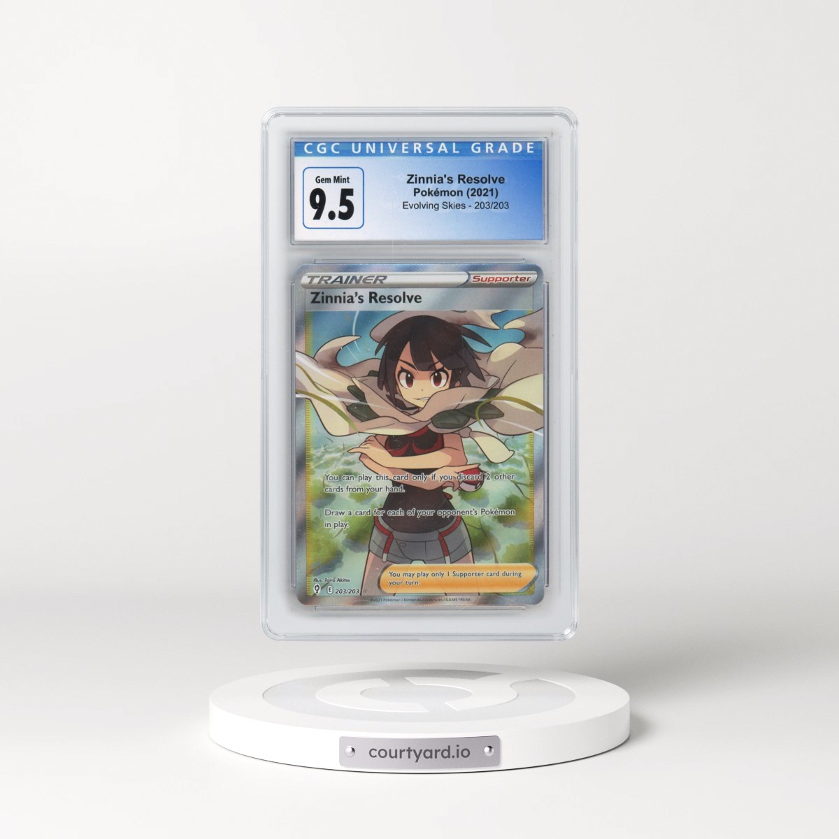 2021 Evolving Skies #203/203 Zinnia's Resolve - Ultra Rare Holo (CGC 10 GEM MINT)