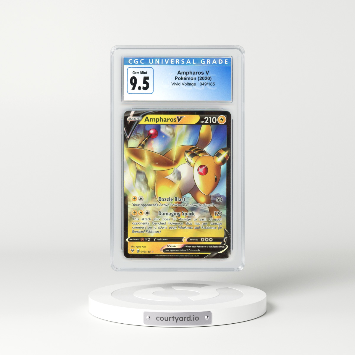 2020 Vivid Voltage #49 Ampharos V - Holo (CGC 9.5 GEM MINT)