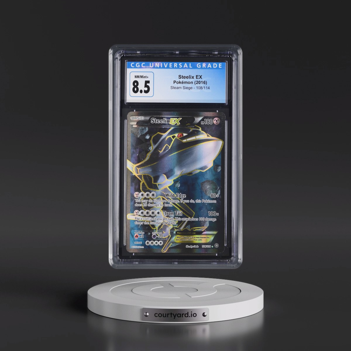 2016 Steam Siege #108/114 Steelix EX - Ultra Rare Holo (CGC 8.5 NM-MT+)