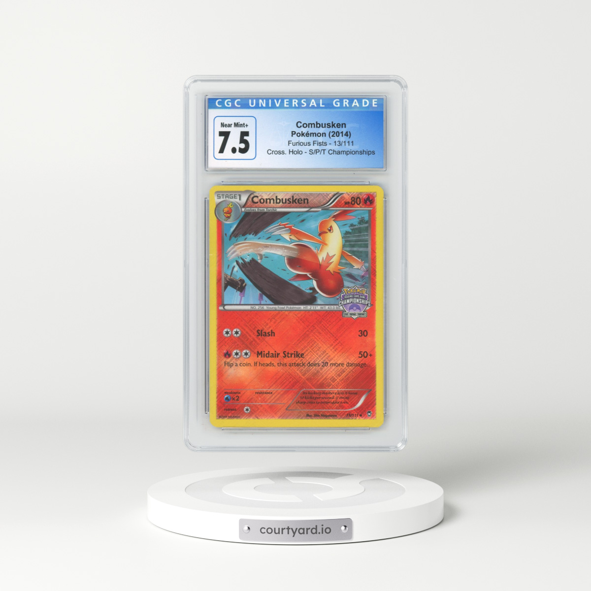 2014 Furious Fists #13/111 Combusken - Crosshatch Holo (Cross. Holo) State/Province/Territory Championships (CGC 7.5 NM+)