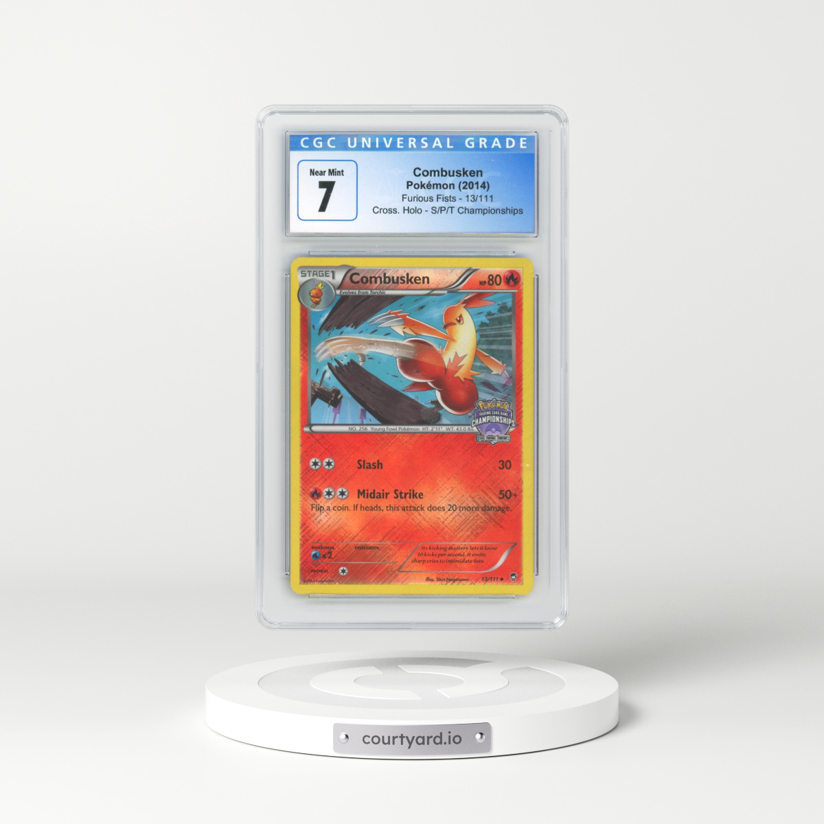 2014 Furious Fists #13/111 Combusken - Crosshatch Holo (Cross. Holo) State/Province/Territory Championships (CGC 7 NM)