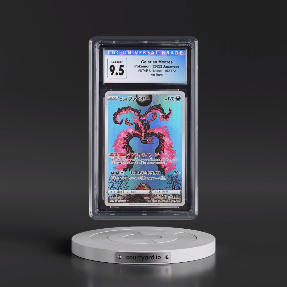 2022 VSTAR Universe #190/172 Galarian Moltres - Art Rare Holo (CGC 10 GEM MINT)