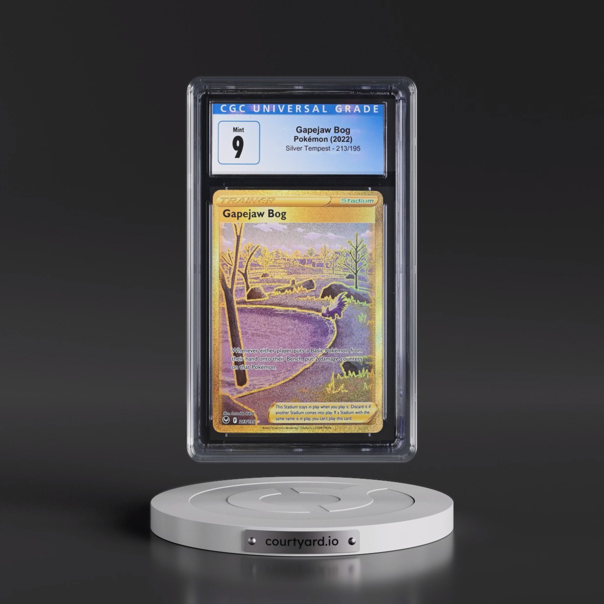 2022 Silver Tempest #213/195 Gapejaw Bog - Secret Rare Holo (CGC 9 MINT)