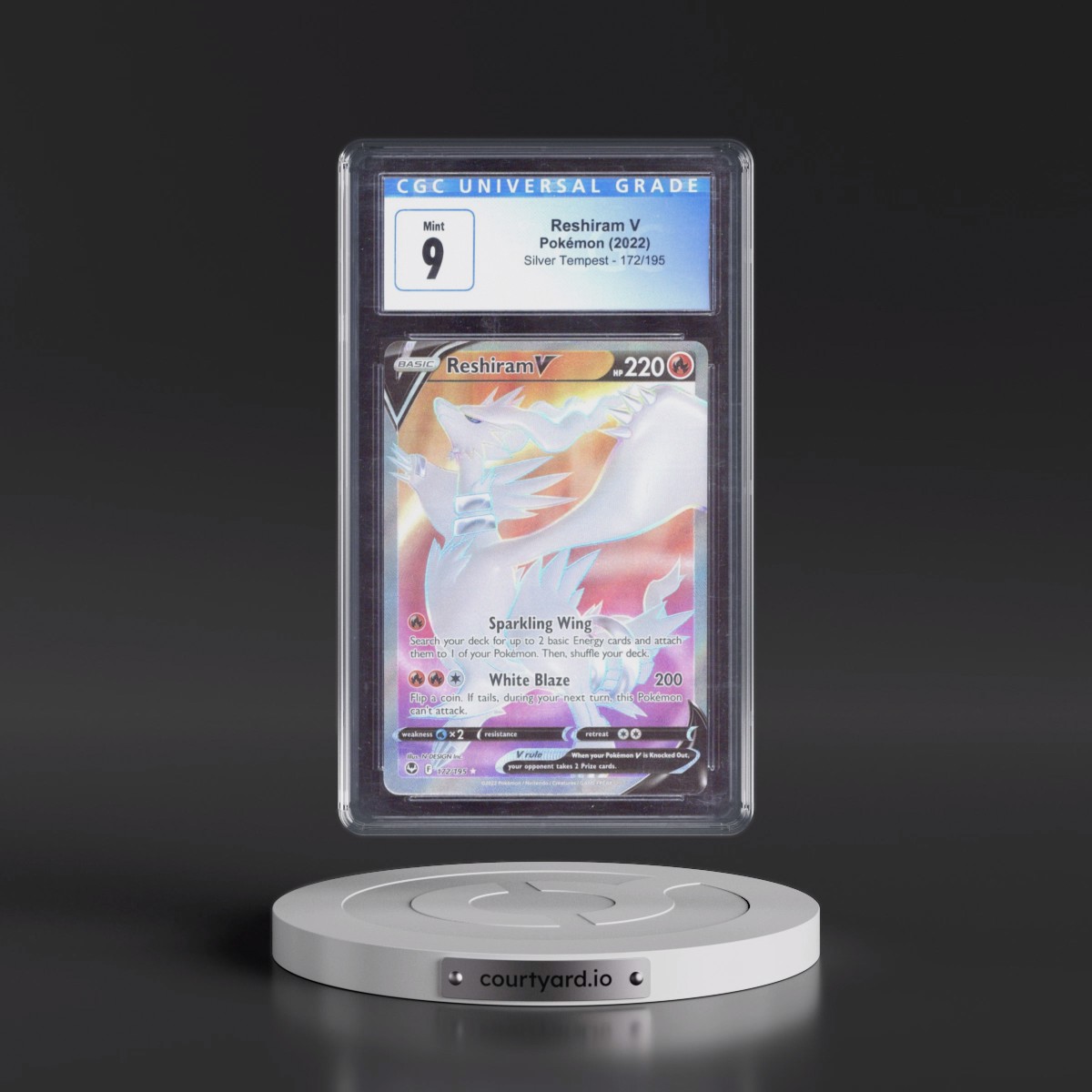 2022 Silver Tempest #172/195 Reshiram V - Ultra Rare Holo (CGC 9 MINT)