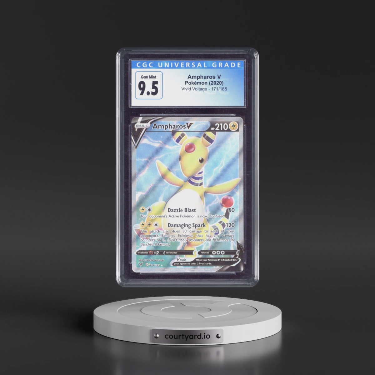 2020 Vivid Voltage #171/185 Ampharos V - Ultra Rare Holo (CGC 10 GEM MINT)