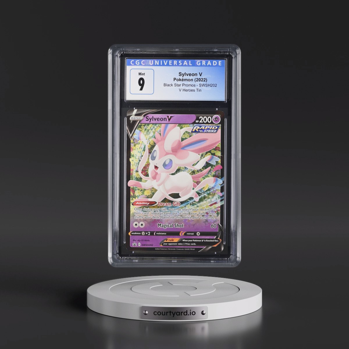 2022 Pokémon Swsh Black Star Promo Sylveon V - Holo V Heroes Tins #202 CGC 9