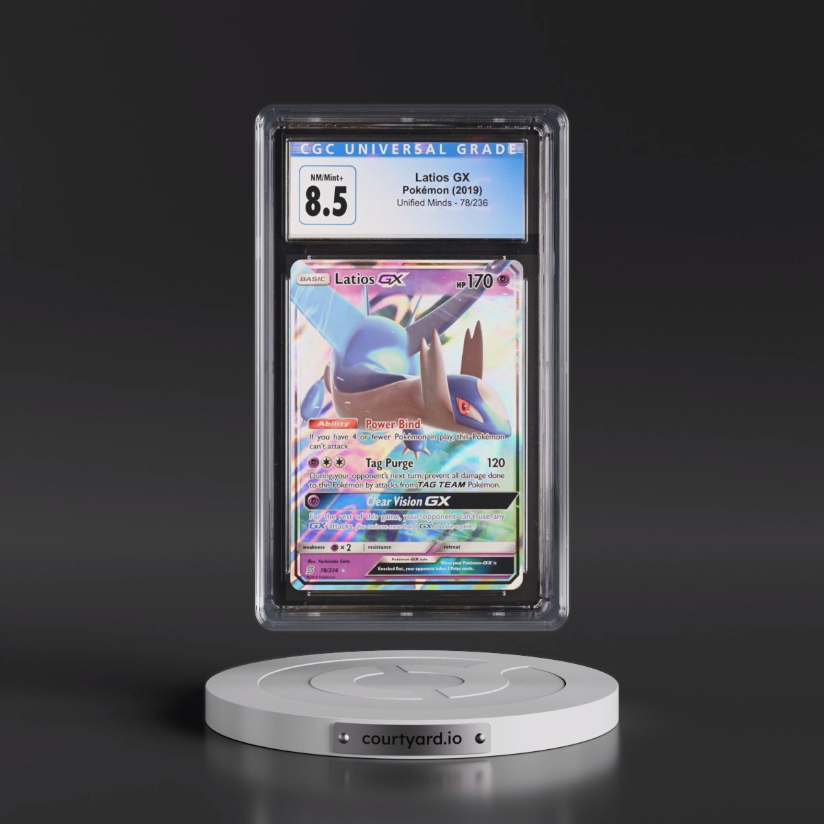 2019 Unified Minds #78/236 Latios GX - Holo (CGC 8.5 NM-MT+)