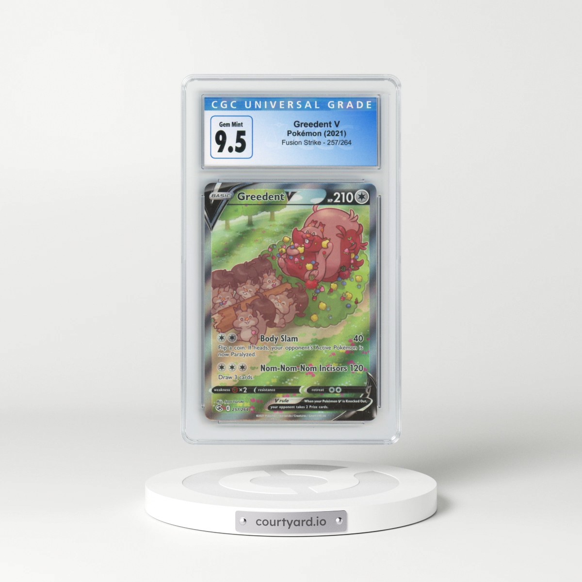 2019 Fusion Strike #257/264 Greedent V - Holo (CGC 10 GEM MINT)