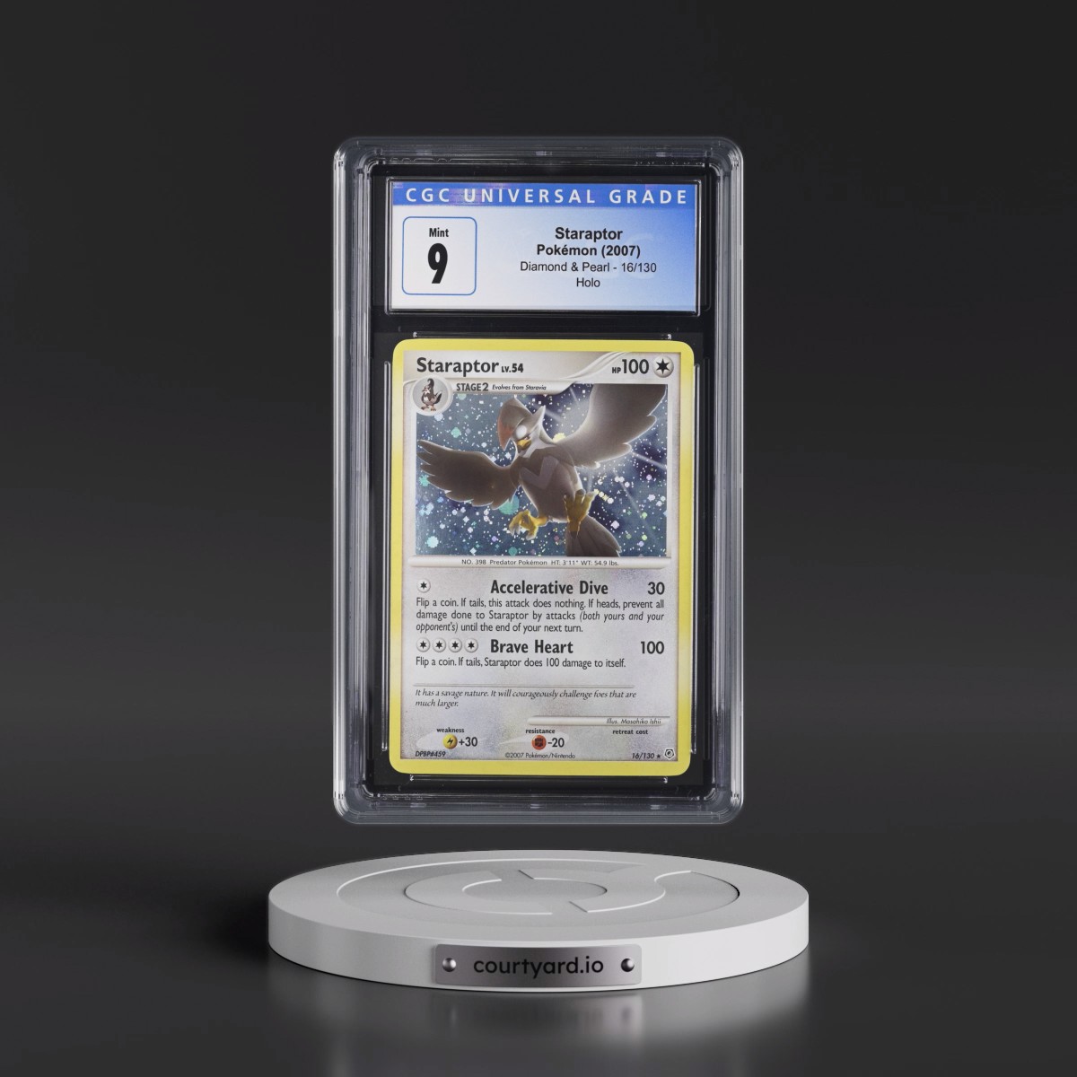 2007 Diamond & Pearl #16/130 Staraptor - Holo (CGC 9 MINT)