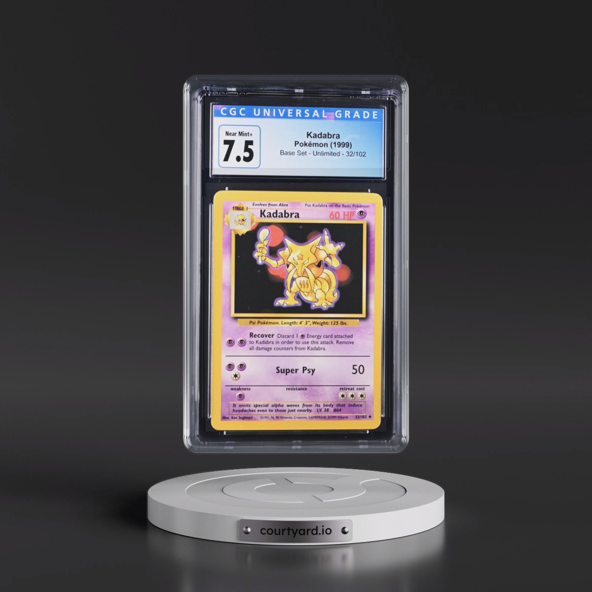1999 Base Set #32/102 Kadabra (CGC 7.5 NM+)
