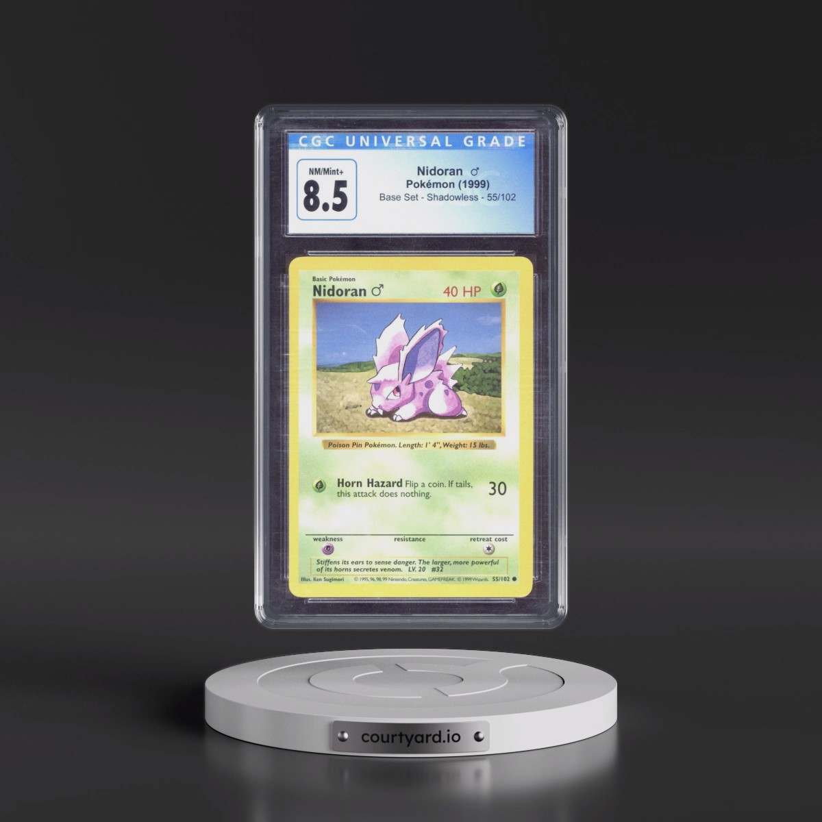 1999 Base Set #55/102 Nidoran â?? - Shadowless Shadowless (CGC 8.5 NM-MT+)