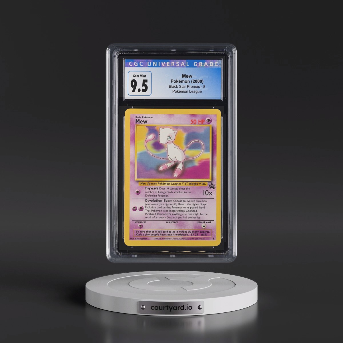 1999 Black Star Promos #8 Mew - Pokémon League (CGC 10 GEM MINT)