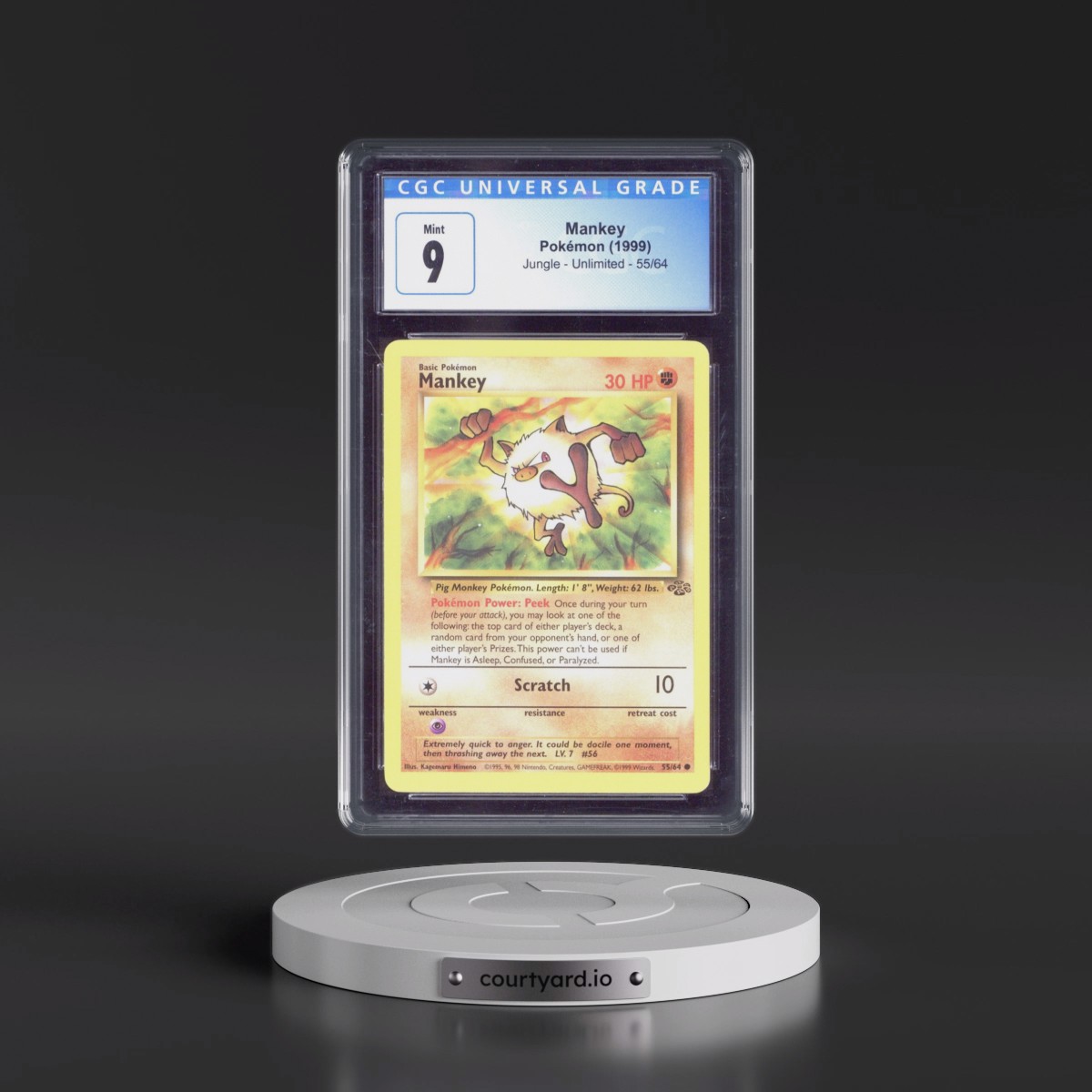 1999 Jungle #55/64 Mankey (CGC 9 MINT)