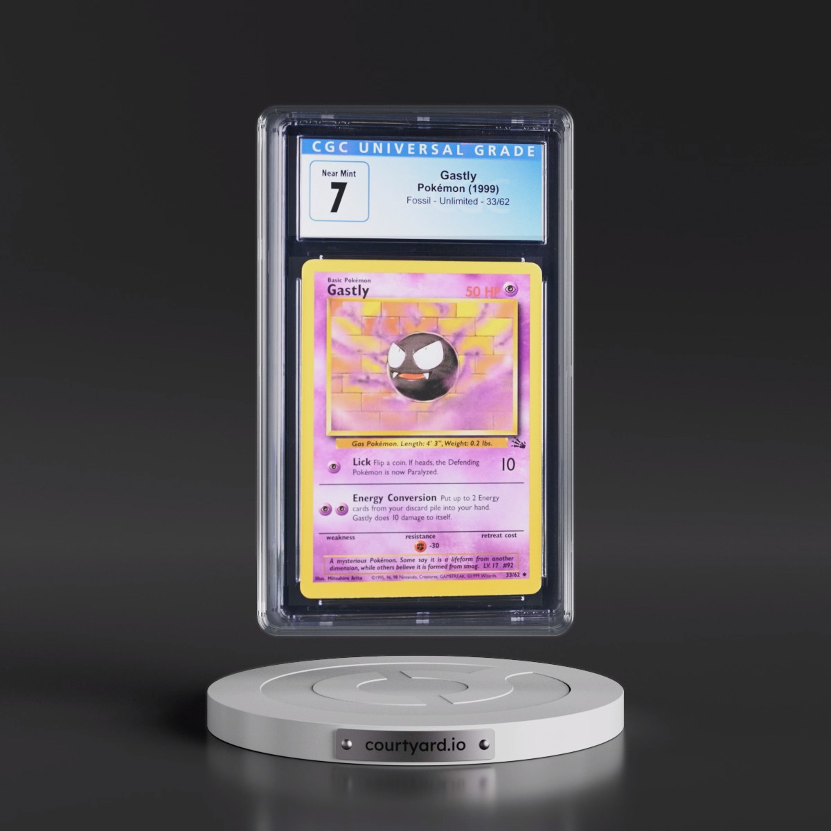1999 Fossil Gastly #33/62 CGC 7