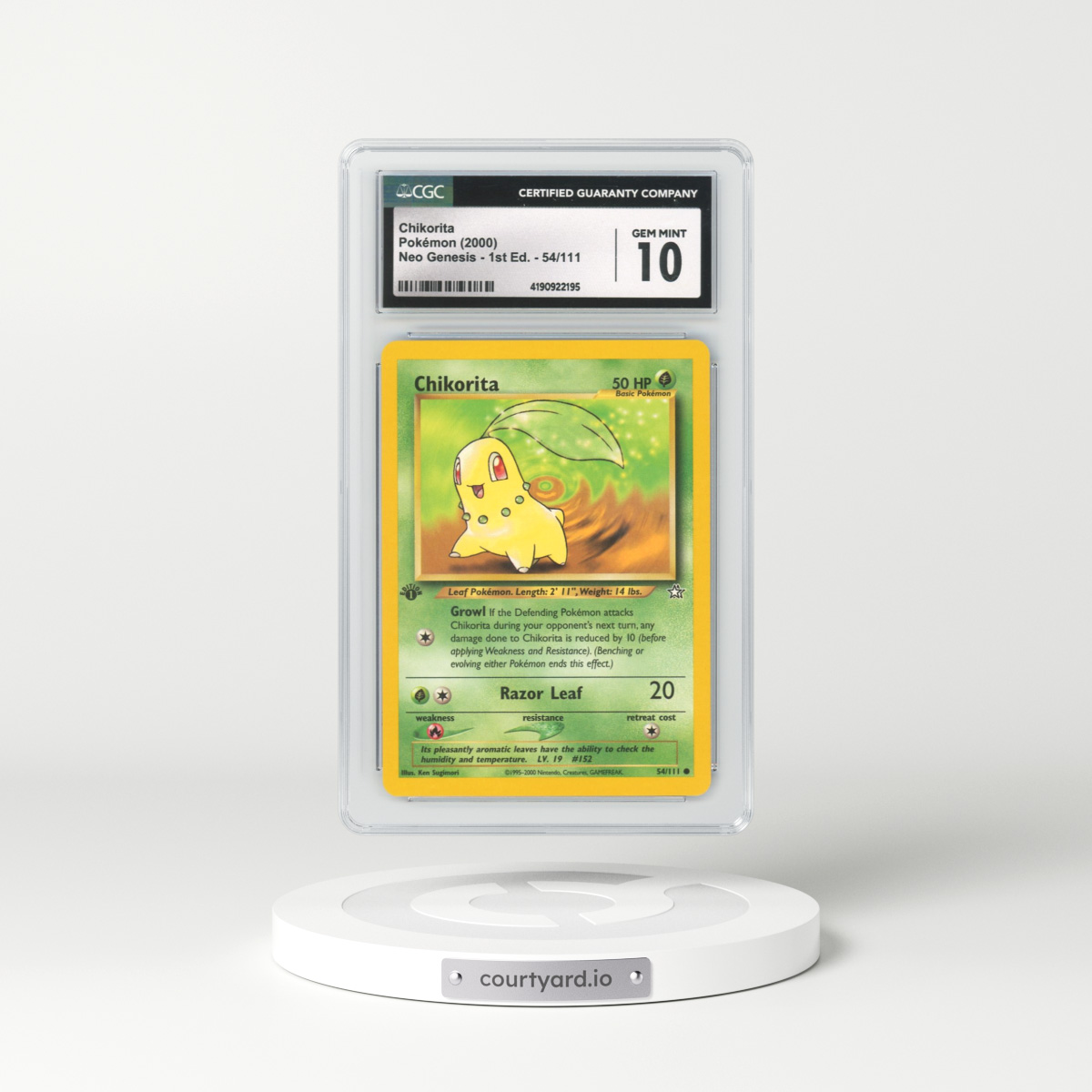 2000 Neo Genesis #54 Chikorita - 1st Edition (CGC 10 GEM MINT)