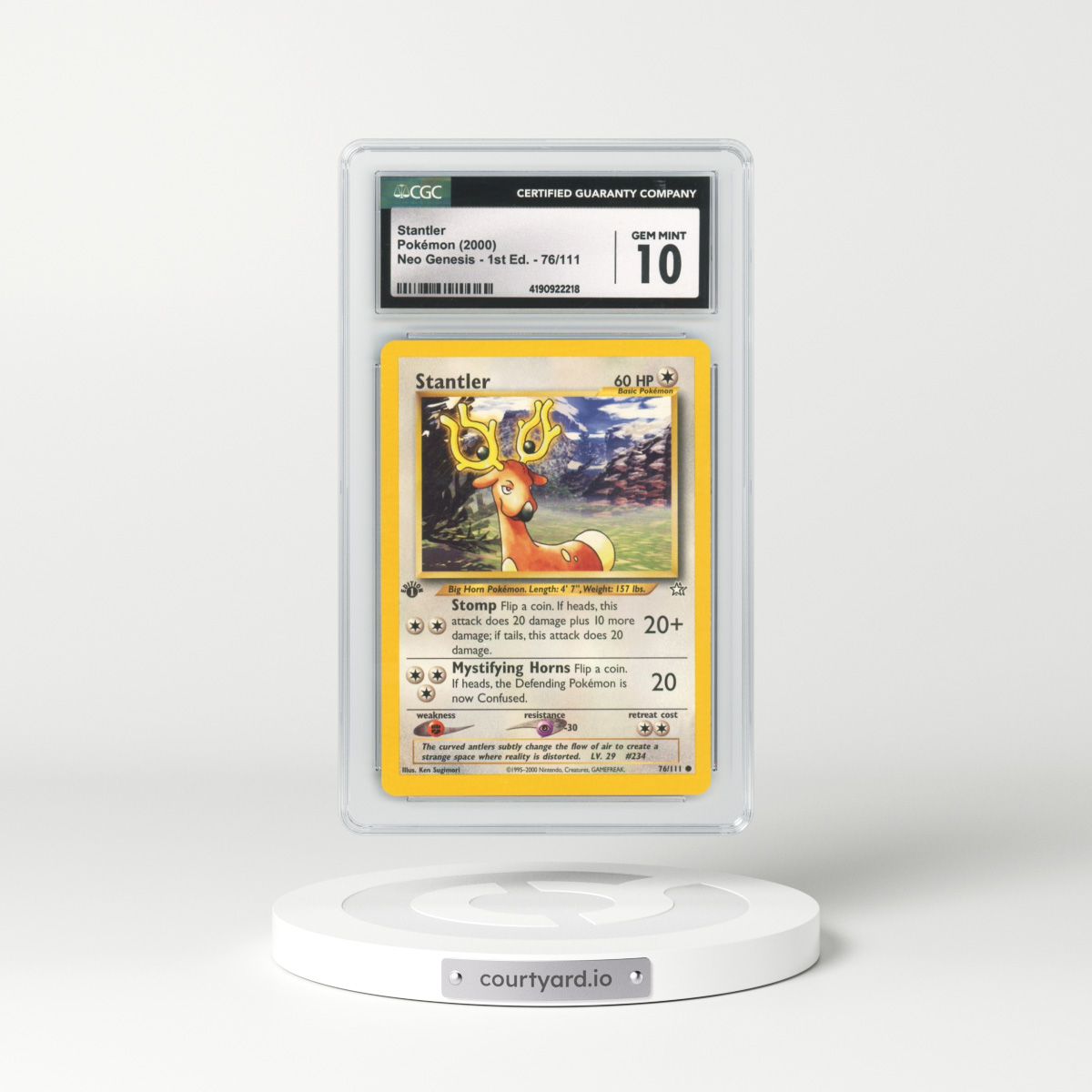 2000 Neo Genesis #76 Stantler - 1st Edition (CGC 10 GEM MINT)