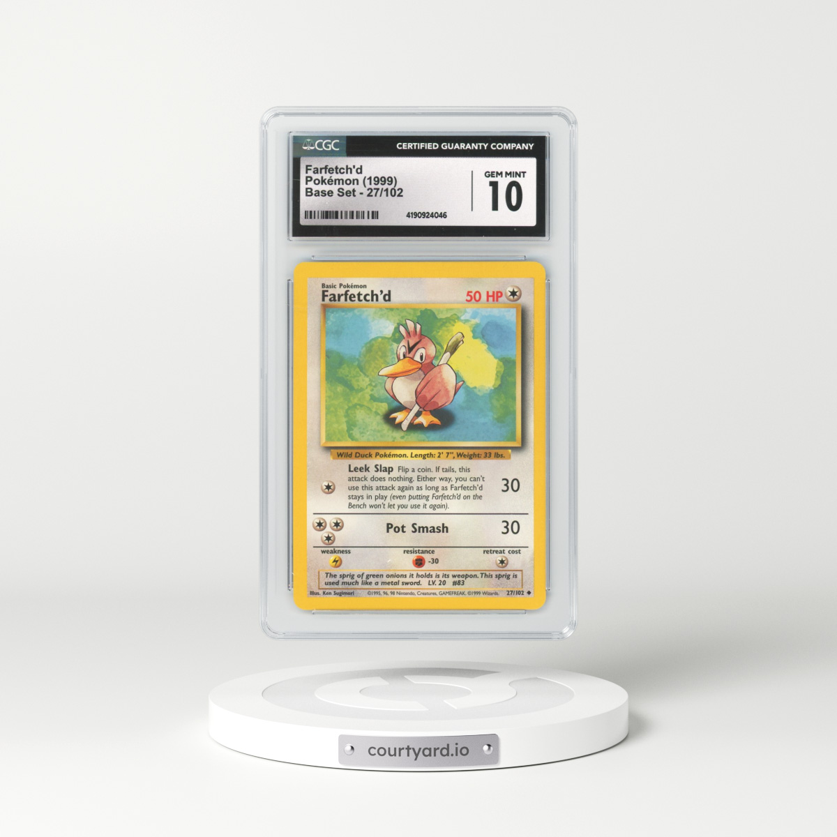 1999 Base Set #27 Farfetch'd (CGC 10 GEM MINT)