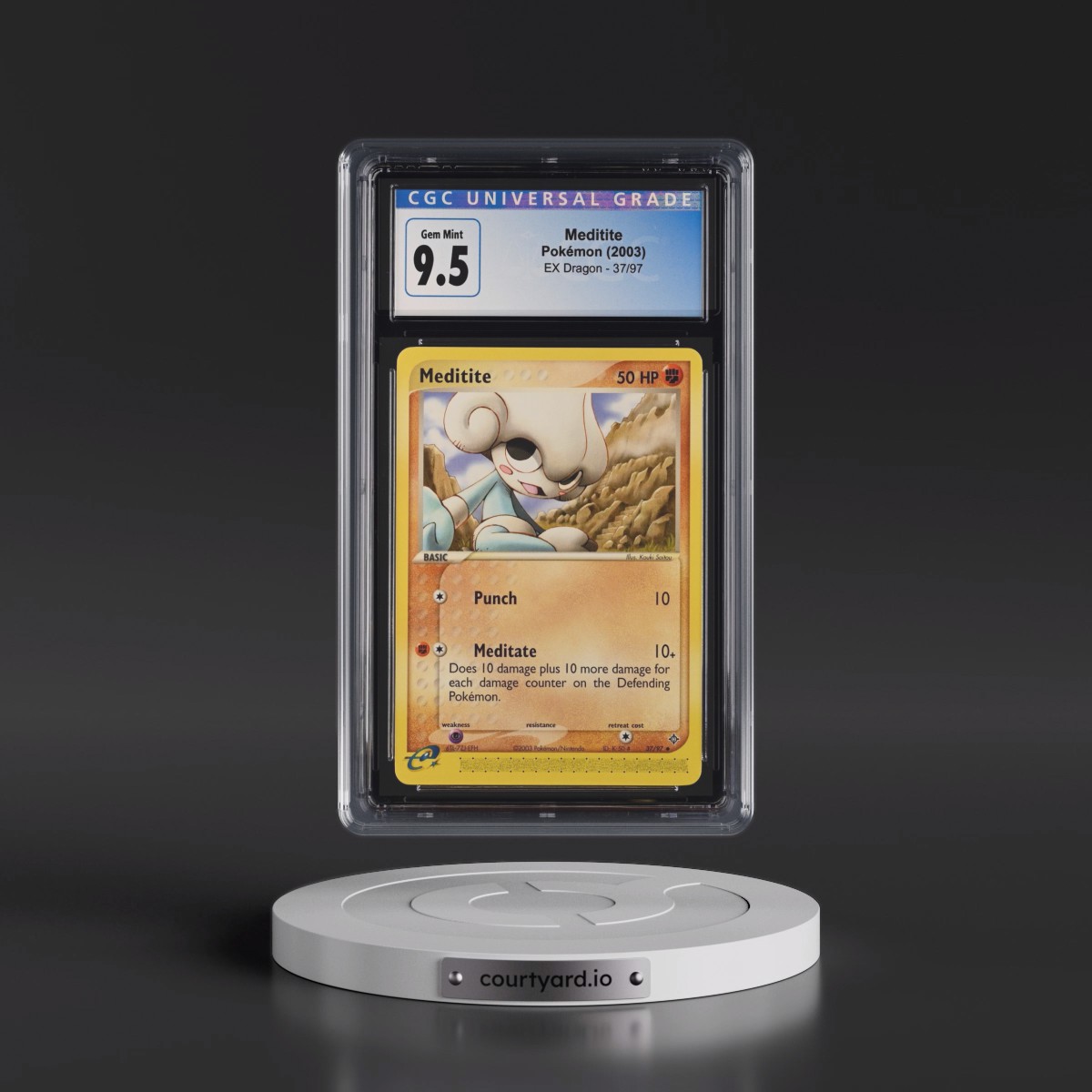 2003 EX Dragon (2003 Copyright, w/ "e" Symbol) #37/97 Meditite (CGC 10 GEM MINT)