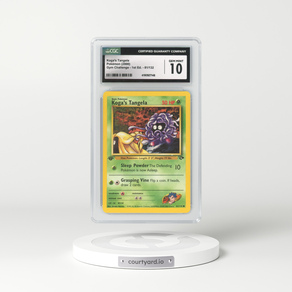 2000 Gym Challenge #81 Koga's Tangela - 1st Edition 1st Edition (CGC 10 GEM MINT)