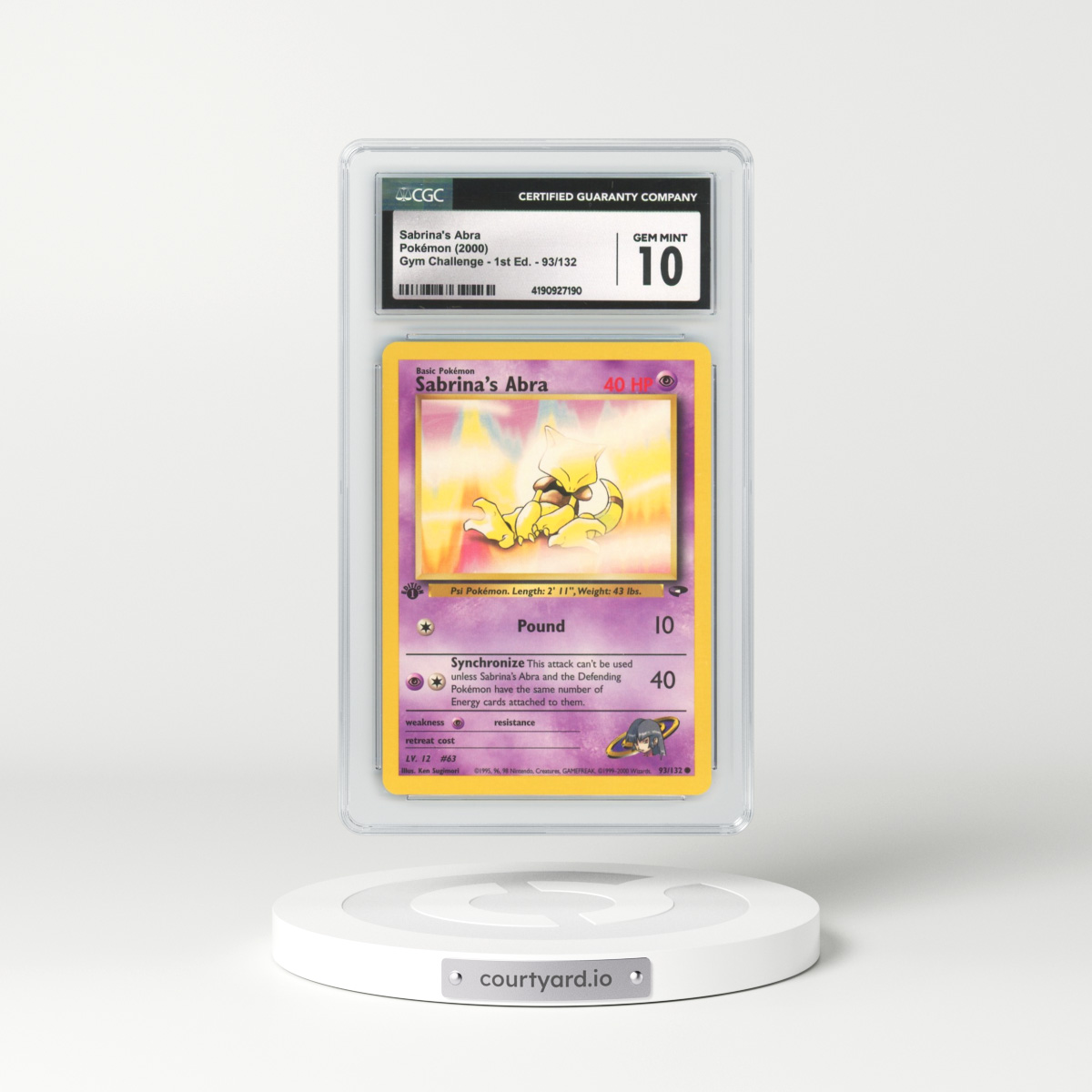 2000 Gym Challenge #93 Sabrina's Abra - 1st Edition (CGC 10 GEM MINT)