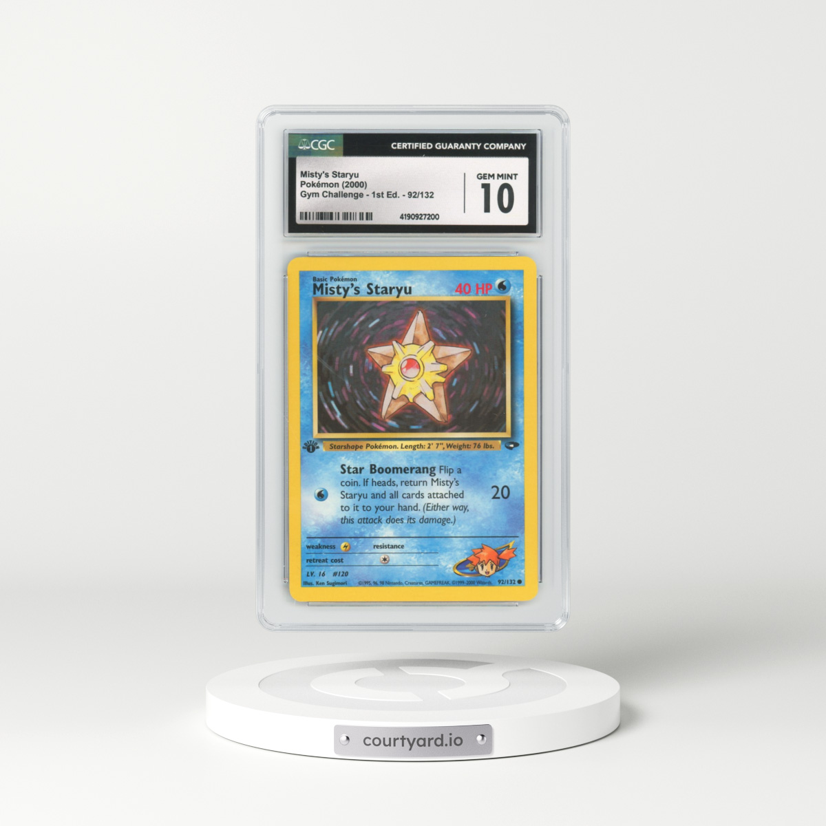 2000 Gym Challenge #92 Misty's Staryu - 1st Edition (CGC 10 GEM MINT)