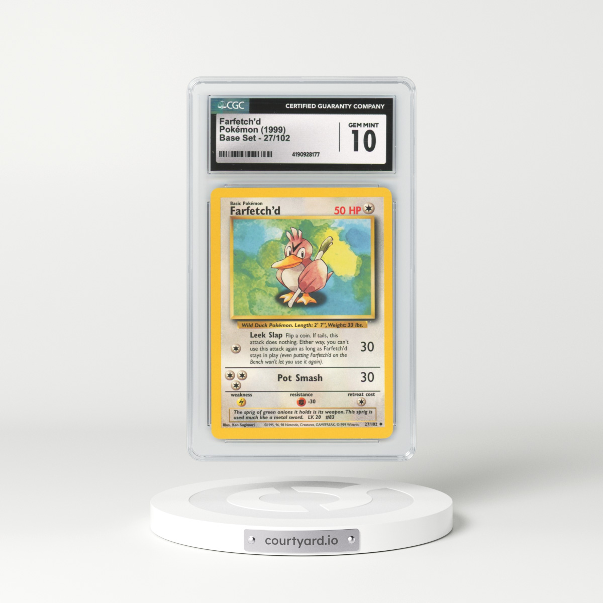 1999 Base Set #27 Farfetch'd (CGC 10 GEM MINT)