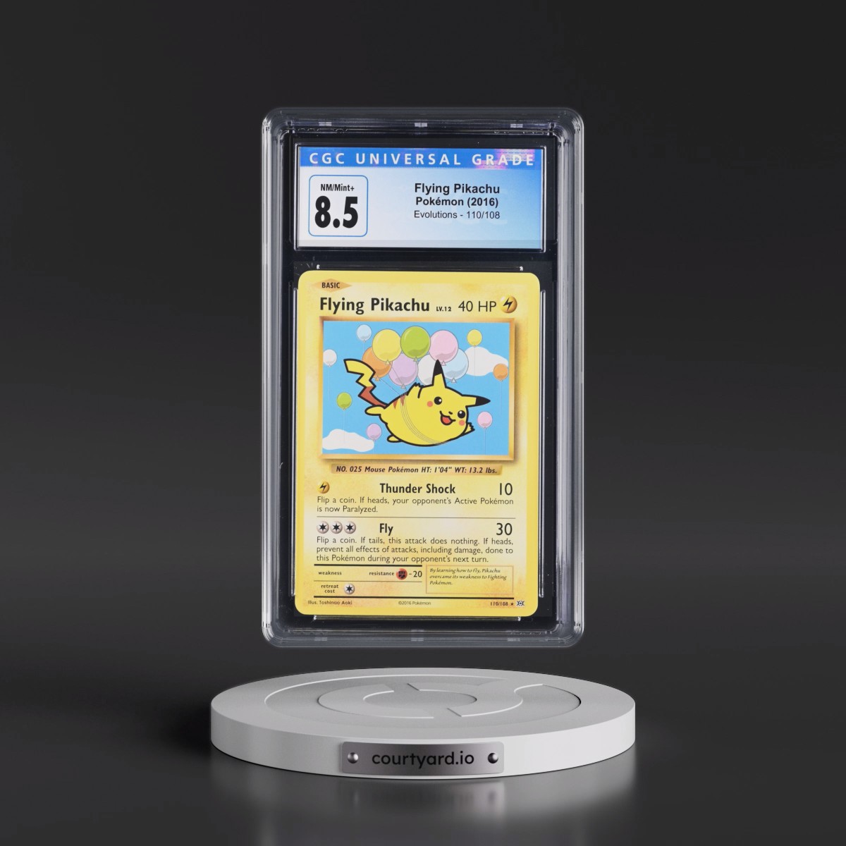 2016 Evolutions #110/108 Flying Pikachu - Secret Rare (CGC 8.5 NM-MT+)