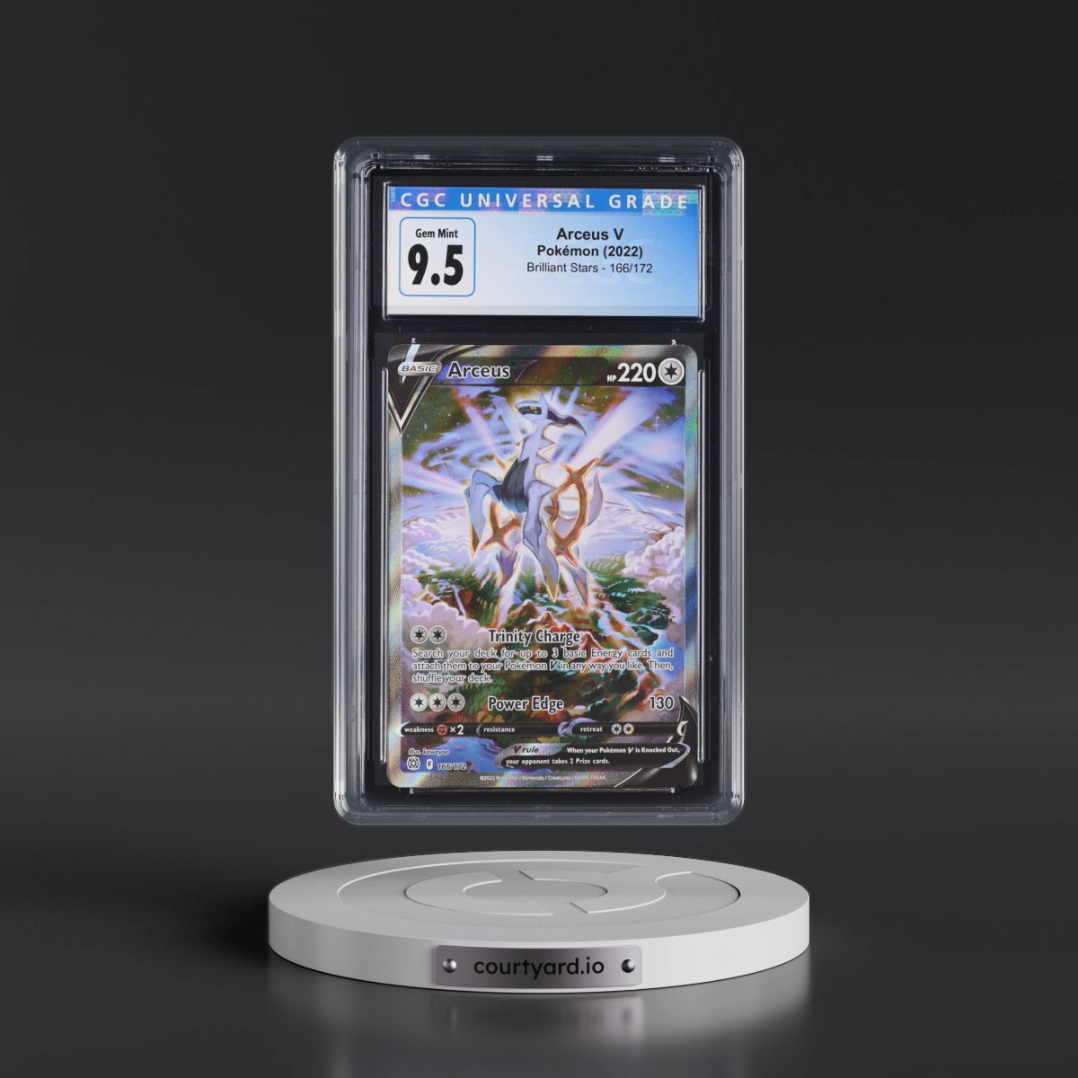 2022 Brilliant Stars Arceus V - Ultra Rare Holo #166/172 CGC 10