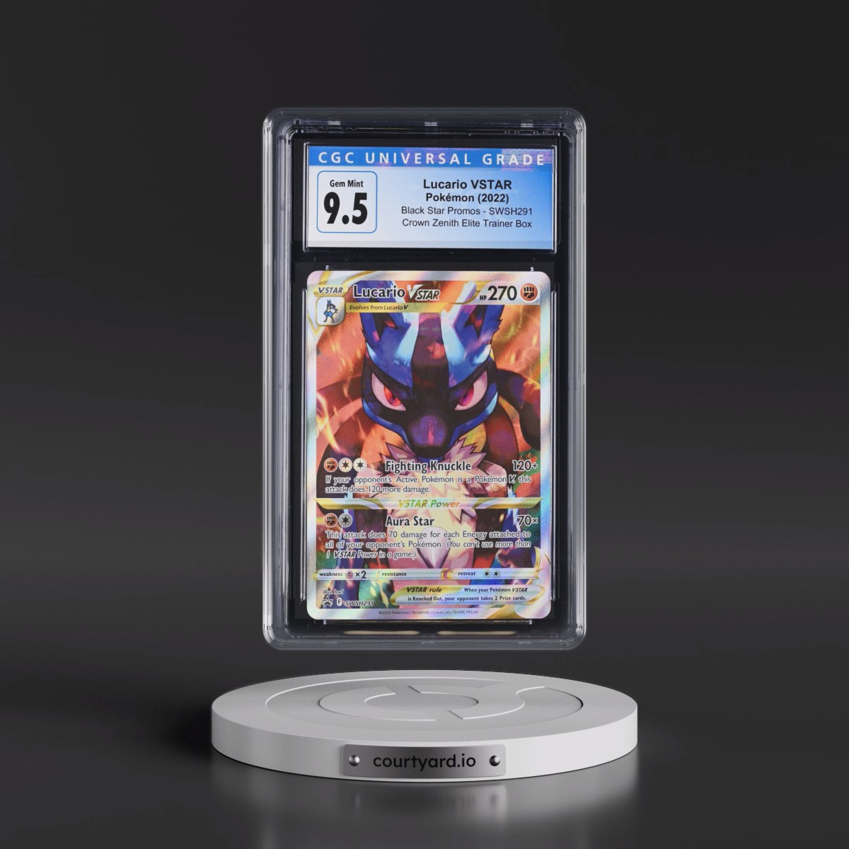 2017 Black Star Promos - Sword & Shield #SWSH291 Lucario VSTAR - Crown Zenith Elite Trainer Box (Holo) (CGC 10 GEM MINT)