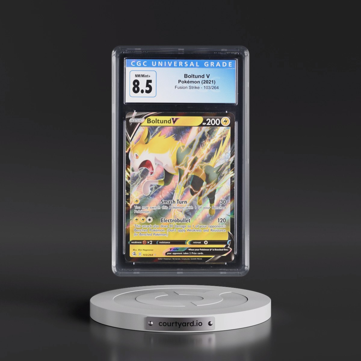 2019 Fusion Strike #103/264 Boltund V - Holo (CGC 8.5 NM-MT+)