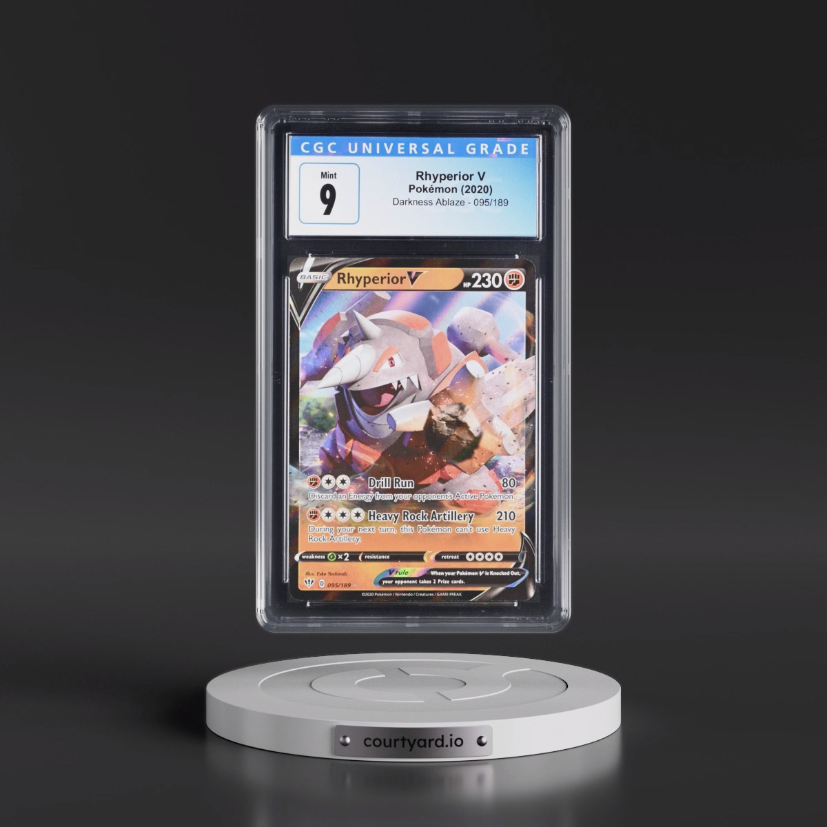 2020 Darkness Ablaze #095/189 Rhyperior V - Holo (CGC 9 MINT)