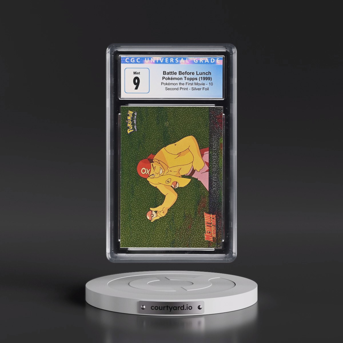 1999 Pokémon the First Movie #10 Battle Before Lunch - Second Print (Black Topps Logo) Silver Foil (CGC 9 MINT)